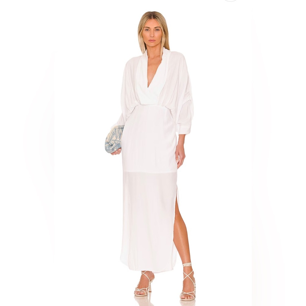 SWF Plunge Dress in white